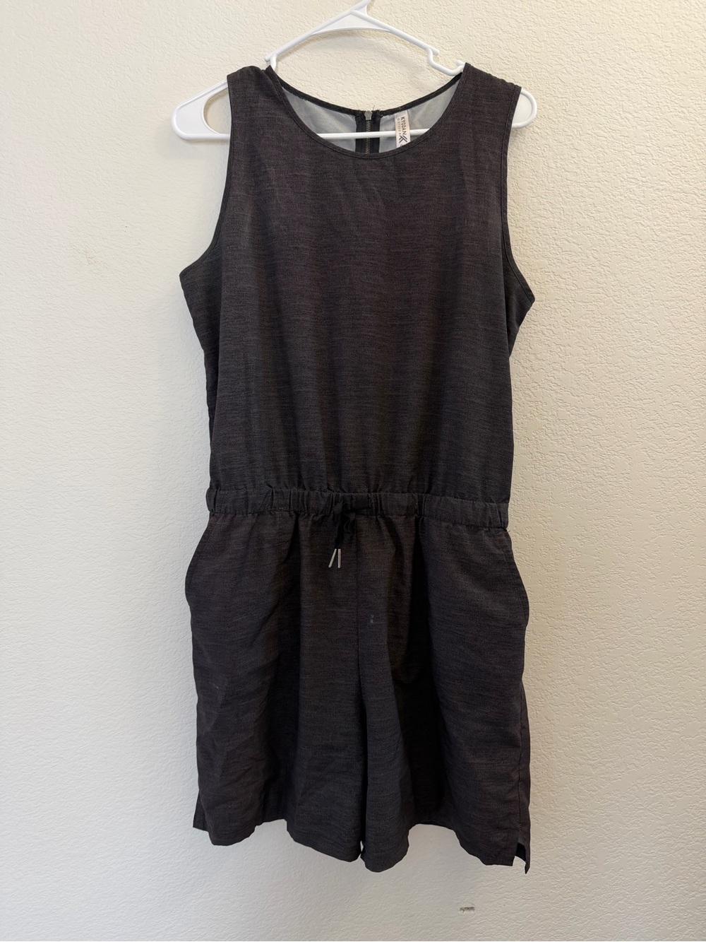 Kyodan Outdoor Textured Sleeveless Romper in Charcoal